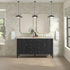 Myrrin 60" Double Vanity, Carbon Oak, w/ 3 CM Siberian Silestone Top