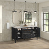 Myrrin 60" Double Vanity, Carbon Oak, w/ 3 CM Siberian Silestone Top