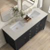 Myrrin 60" Double Vanity, Carbon Oak, w/ 3 CM Siberian Silestone Top