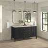 Myrrin 60" Double Vanity, Carbon Oak, w/ 3 CM Tajnar Eclos Top