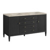 Myrrin 60" Double Vanity, Carbon Oak, w/ 3 CM Tajnar Eclos Top