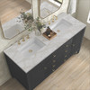Myrrin 60" Double Vanity, Carbon Oak w/ 3 CM Victorian Silver Silestone Top