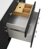 Myrrin 60" Double Vanity, Carbon Oak w/ 3 CM Victorian Silver Silestone Top