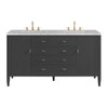 Myrrin 60" Double Vanity, Carbon Oak w/ 3 CM Eternal Jasmine Pearl Silestone Top w/FreePower Wireless Charger