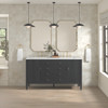 Myrrin 60" Double Vanity, Carbon Oak w/ 3 CM Ethereal Noctis Silestone Top w/FreePower Wireless Charger