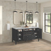 Myrrin 60" Double Vanity, Carbon Oak w/ 3 CM Ethereal Noctis Silestone Top w/FreePower Wireless Charger