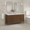 Myrrin 60" Double Vanity, Mid Century Walnut