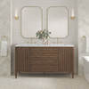 Myrrin 60" Double Vanity, Mid Century Walnut w/ 3 CM Ethereal Noctis Silestone Top