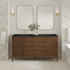 Myrrin 60" Double Vanity, Mid Century Walnut, w/ 3 CM Phantome Eclos Top