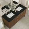 Myrrin 60" Double Vanity, Mid Century Walnut, w/ 3 CM Phantome Eclos Top