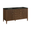 Myrrin 60" Double Vanity, Mid Century Walnut, w/ 3 CM Phantome Eclos Top