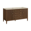 Myrrin 60" Double Vanity, Mid Century Walnut, w/ 3 CM Tajnar Eclos Top