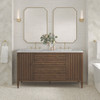 Myrrin 60" Double Vanity, Mid Century Walnut w/ 3 CM Eternal Jasmine Pearl Silestone Top w/FreePower Wireless Charger