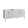 Myrrin 72" Double Vanity, Bright White w/ 3 CM Eternal Jasmine Pearl Silestone Top