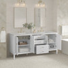 Myrrin 72" Double Vanity, Bright White w/ 3 CM Eternal Jasmine Pearl Silestone Top