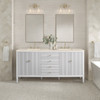 Myrrin 72" Double Vanity, Bright White w/ 3 CM Eternal Marfil Silestone Top