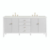 Myrrin 72" Double Vanity, Bright White w/ 3 CM Lime Delight Silestone Top