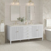 Myrrin 72" Vanity, Bright White, w/ 3 CM Siberian Silestone Top