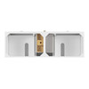 Myrrin 72" Vanity, Bright White, w/ 3 CM Siberian Silestone Top