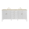 Myrrin 72" Vanity, Bright White, w/ 3 CM Tajnar Eclos Top