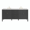 Myrrin 72" Double Vanity, Carbon Oak w/ 3 CM Ethereal Noctis Silestone Top