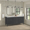 Myrrin 72" Double Vanity, Carbon Oak w/ 3 CM Ethereal Noctis Silestone Top