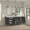 Myrrin 72" Double Vanity, Carbon Oak w/ 3 CM Ethereal Noctis Silestone Top