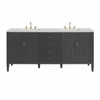 Myrrin 72" Double Vanity, Carbon Oak w/ 3 CM Lime Delight Silestone Top