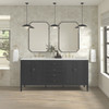 Myrrin 72" Double Vanity, Carbon Oak w/ 3 CM Lime Delight Silestone Top
