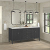 Myrrin 72" Double Vanity, Carbon Oak w/ 3 CM Lime Delight Silestone Top