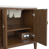 Myrrin 72" Double Vanity, Mid Century Walnut w/ 3 CM Victorian Silver Silestone Top w/FreePower Wireless Charger