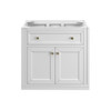 Chicago 30" Single Vanity, Glossy White, w/ Single Hole 3CM White Zeus Silestone® Top & Backsplash