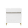 Chicago 30" Single Vanity, Glossy White, w/ Single Hole 3CM White Zeus Silestone® Top & Backsplash