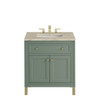 Chicago 30" Single Vanity, Smokey Celadon, w/ 3 CM Tajnar Eclos Top