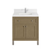 Chicago 30" Single Vanity, Walnut Whisper, w/ Single Hole 3CM White Zeus Silestone® Top & Backsplash