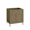 Chicago 30" Single Vanity, Walnut Whisper, w/ 3 CM Carrara Marble Top