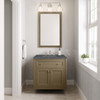 Chicago 30" Single Vanity, Walnut Whisper, w/ 3 CM Parisien Bleu Silestone® Top