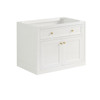 Chicago 36" Single Vanity, Glossy White, w/ Single Hole 3CM White Zeus Silestone® Top & Backsplash