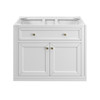 Chicago 36" Single Vanity, Glossy White, w/ Single Hole 3CM White Zeus Silestone® Top & Backsplash