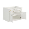 Chicago 36" Single Vanity, Glossy White, w/ Single Hole 3CM White Zeus Silestone® Top & Backsplash