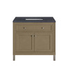 Chicago 36" Single Vanity, Walnut Whisper, w/ 3 CM Charcoal Soapstone Silestone® Top