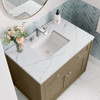 Chicago 36" Single Vanity, Walnut Whisper, w/ 3 CM Ethereal Noctis Silestone® Top