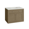 Chicago 36" Single Vanity, Walnut Whisper, w/ 3 CM Lime Delight Silestone® Top