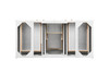 Chicago 48" Single Vanity, Glossy White, w/ Single Hole 3CM White Zeus Silestone® Top & Backsplash