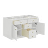 Chicago 48" Single Vanity, Glossy White, w/ Single Hole 3CM White Zeus Silestone® Top & Backsplash