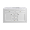 Chicago 48" Single Vanity, Glossy White, w/ 3 CM Carrara Marble Top
