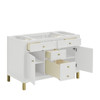 Chicago 48" Single Vanity, Glossy White, w/ 3 CM Charcoal Soapstone Silestone® Top