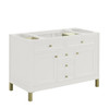 Chicago 48" Single Vanity, Glossy White, w/ 3 CM Eternal Jasmine Pearl Silestone® Top