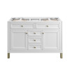 Chicago 48" Single Vanity, Glossy White, w/ 3 CM Eternal Jasmine Pearl Silestone® Top