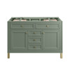 Chicago 48" Single Vanity, Smokey Celadon, w/ 3 CM Carrara Marble Top